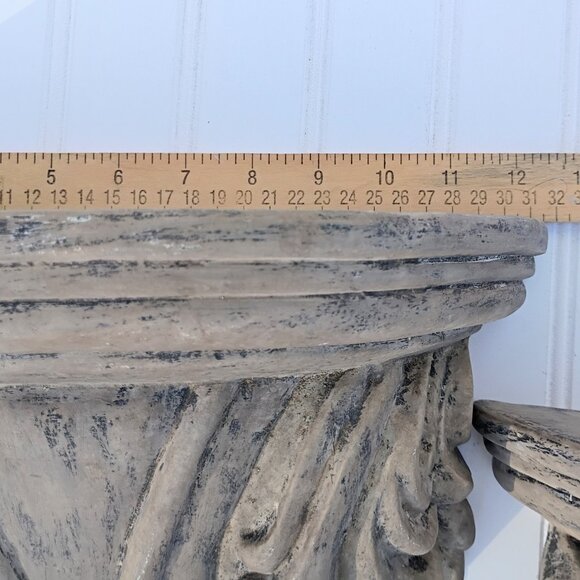 Orleans Ornamental Shelf Wall Sconce with Antique Finish Feather Detail Vtg Pair - Picture 8 of 14